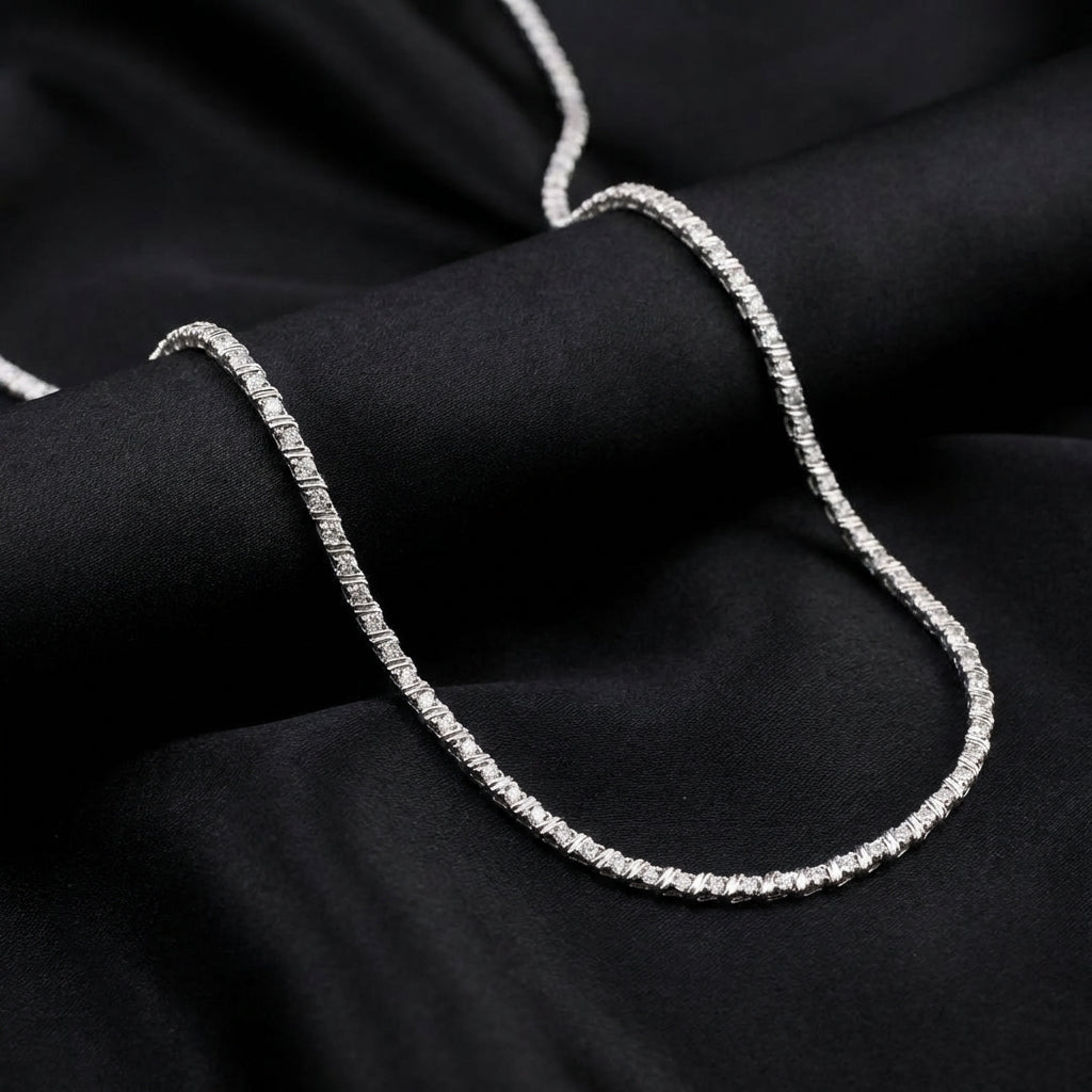 Real 10K Gold Diamond Tennis Chain