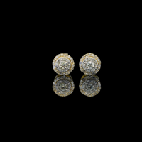 Pendientes de oro amarillo de 10K auténtico con diamantes de 0,31 CTW