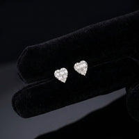 Real 14K Gold Diamond Heart Studs