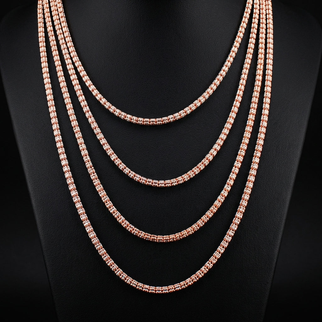 Real 10K Rose Gold 3.2mm Ice Chain