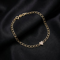 Real 10K Gold Diamond Heart Bracelet