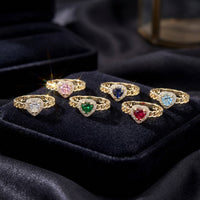 Real 10K Gold Heart Birthstone Ring