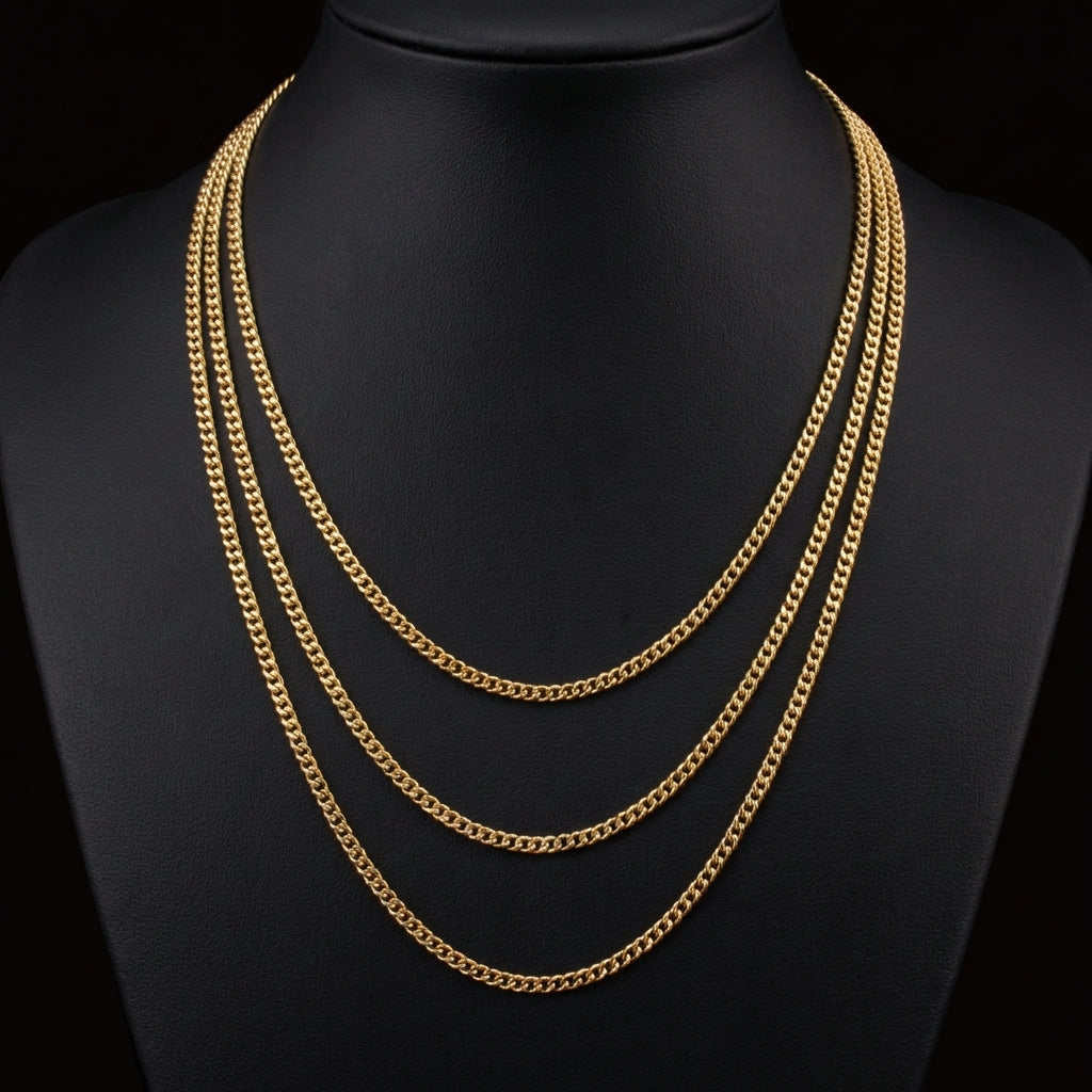 Real 10K Gold 2mm Cuban Chains
