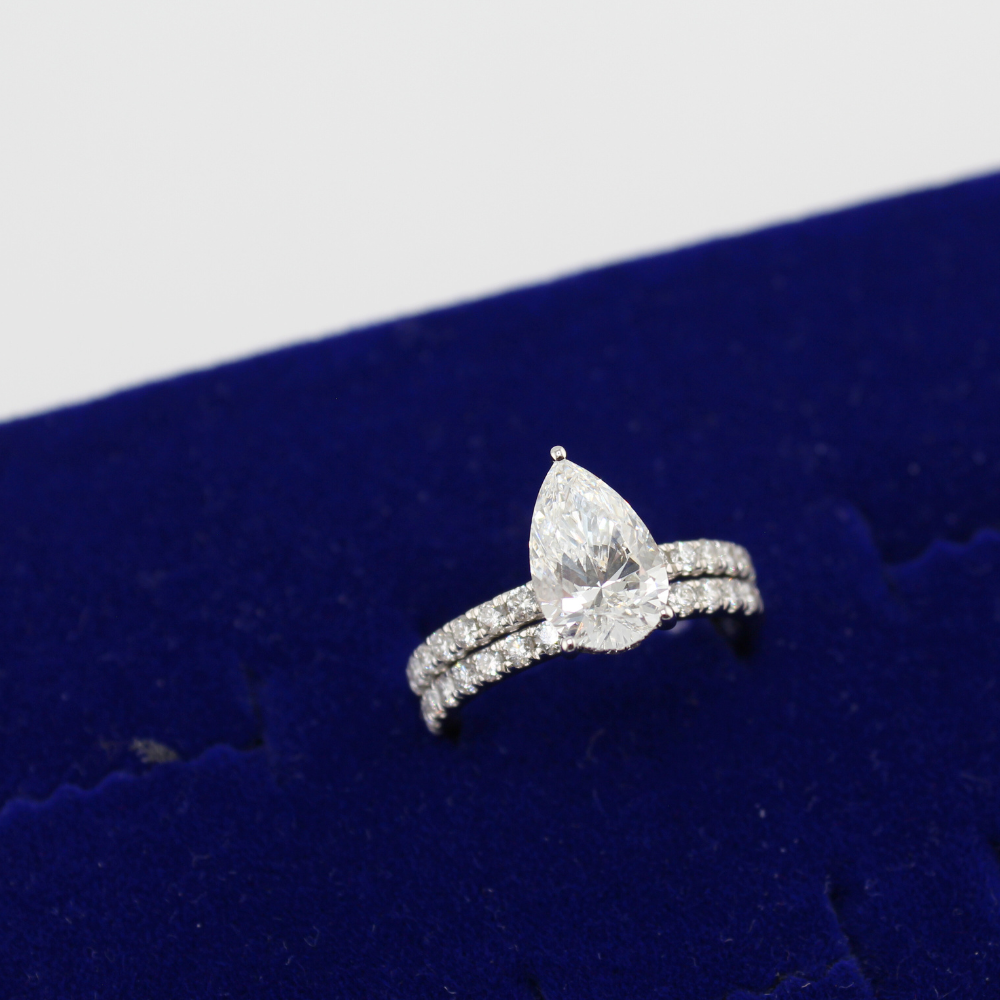 14K Diamond Engagement Ring & Band