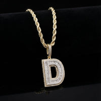 Colgante de oro de 10 quilates auténtico con la inicial D de diamantes
