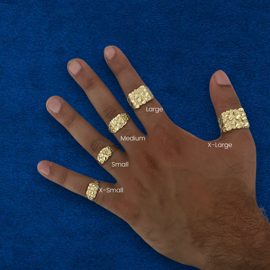 Anillo de pepita de oro de 10K real