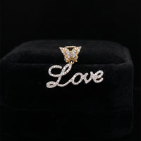 10K Diamond Love Butterfly Pendant 0.30 CTW