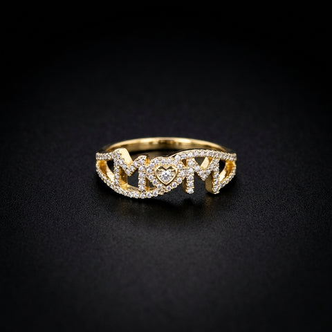 10K Gold Diamond Mom Ring 0.42 CTW