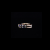 10K Rose Gold Diamond Blue Band Ring - detail view - ICEbyAK