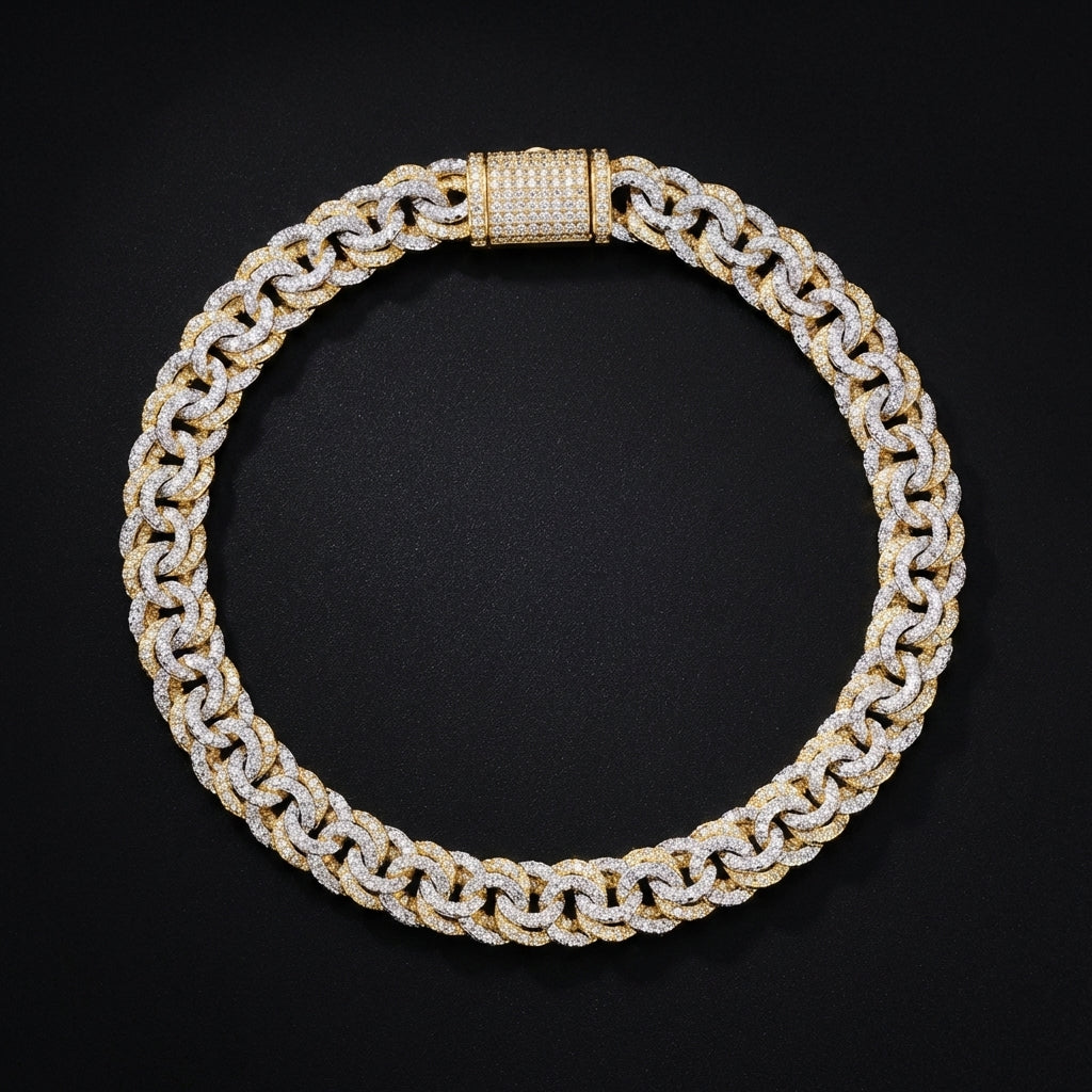 10K Diamond Chino Two Tone Bracelet 1.95 CTW