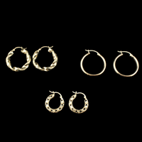Aretes de aro de oro de 10K auténtico