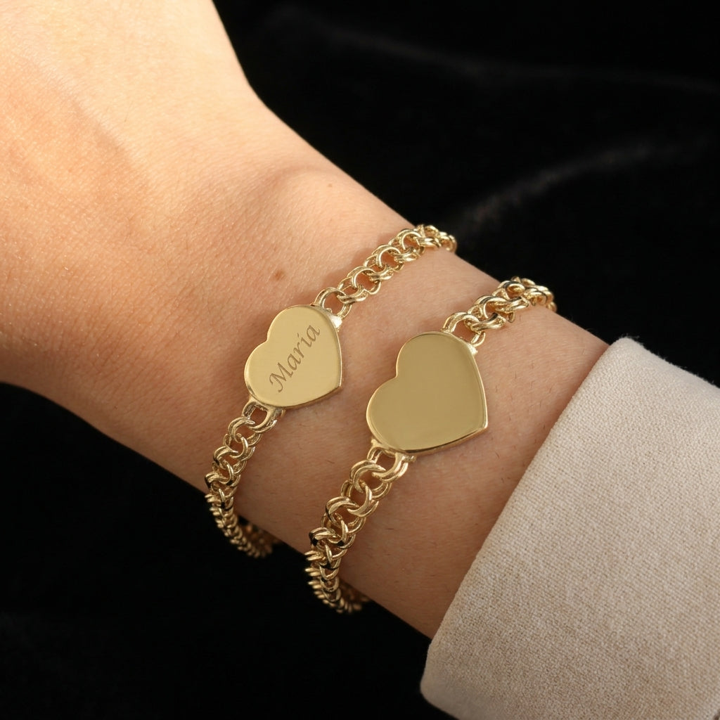 Pulsera Chino Corazón de 10K