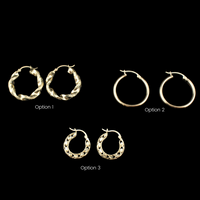 Aretes de aro de oro de 10K auténtico