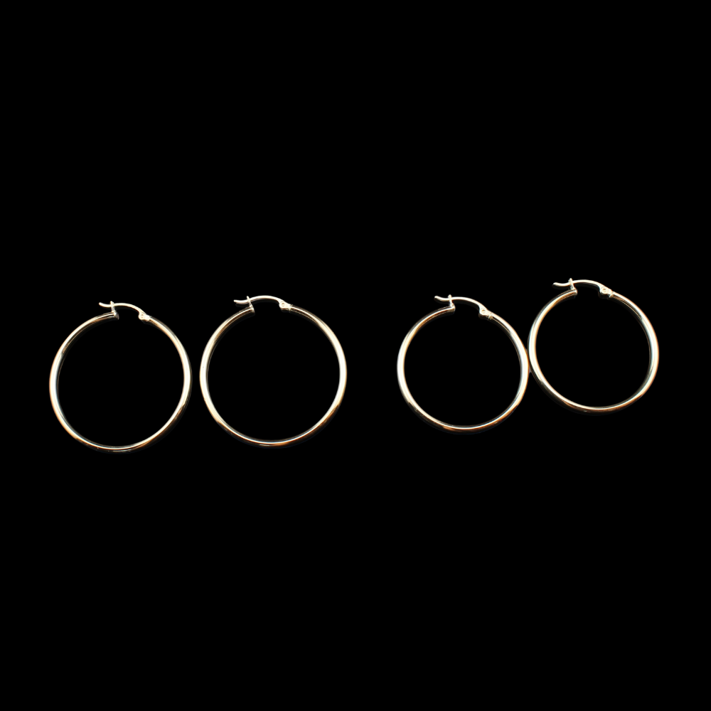 Pendientes de aro de oro de 10K auténtico