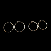 Pendientes de aro de oro de 10K auténtico