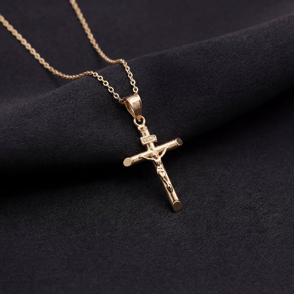 Real 14K Gold Crucifix Cross Pendant