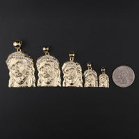 10K Gold Jesus Face Pendants