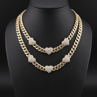 10KT Cuban Link Chain with Heart