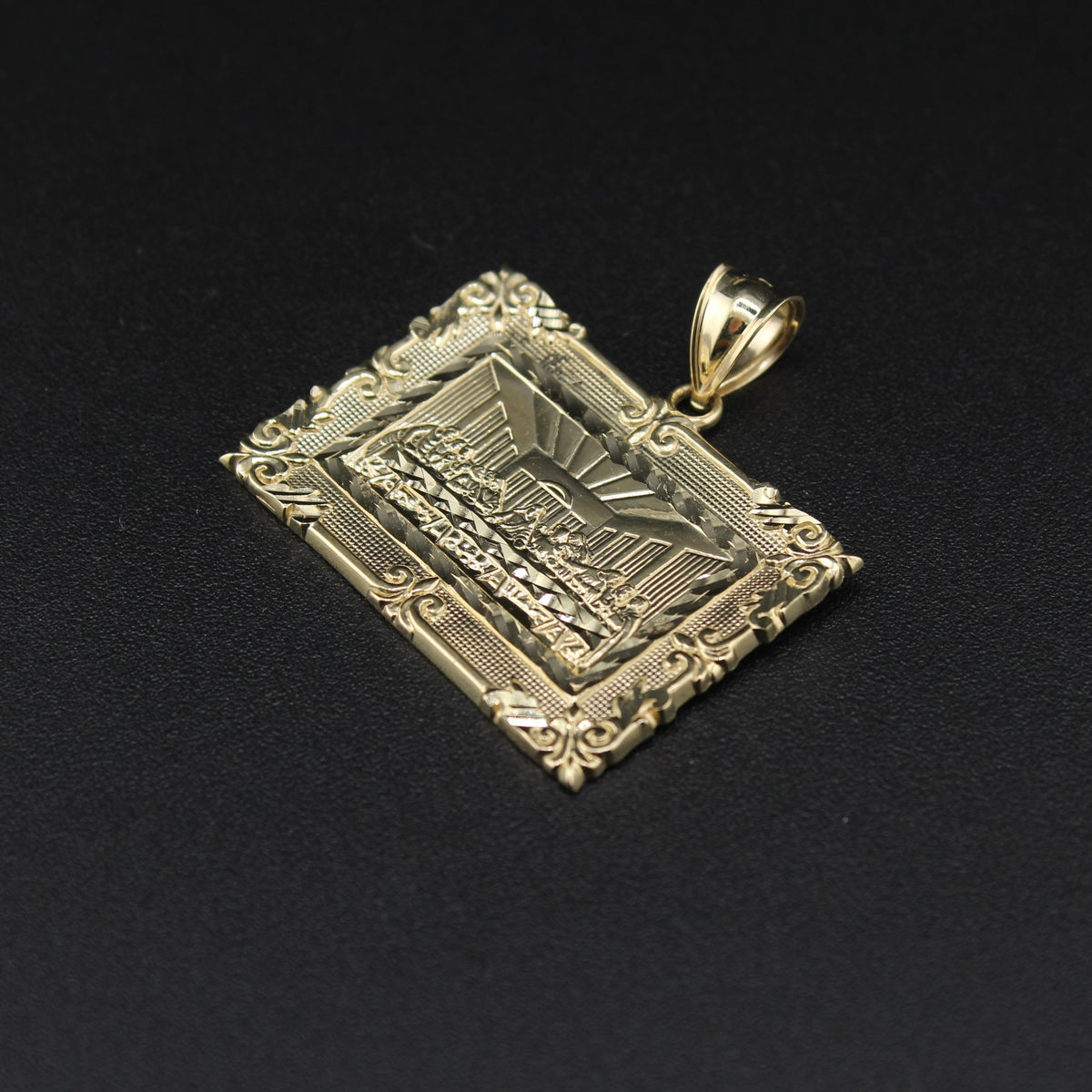 10K Gold Last Supper Square Charm