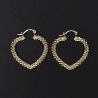 10K Gold Heart Hoops