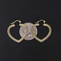 10K Gold Heart Hoops