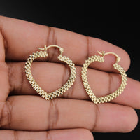 10K Gold Heart Hoops