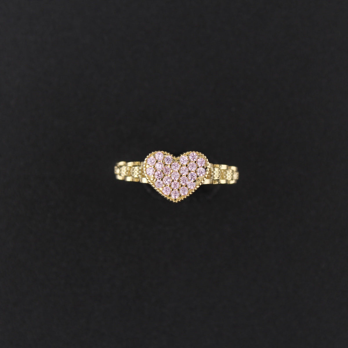 10K Pink Heart Ring