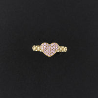 10K Pink Heart Ring
