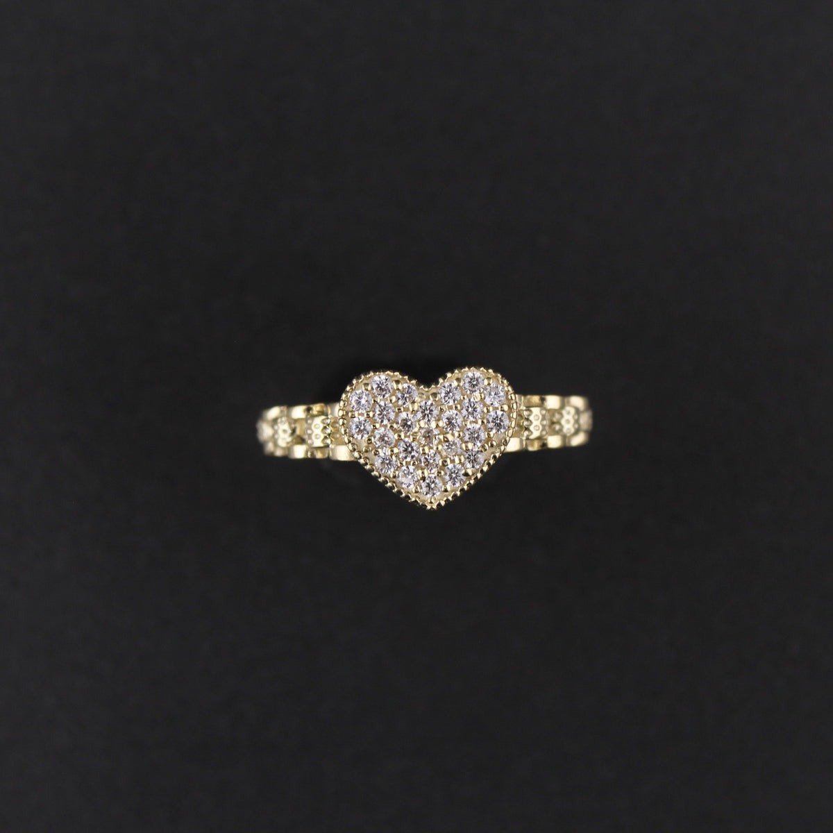 10K Heart Ring