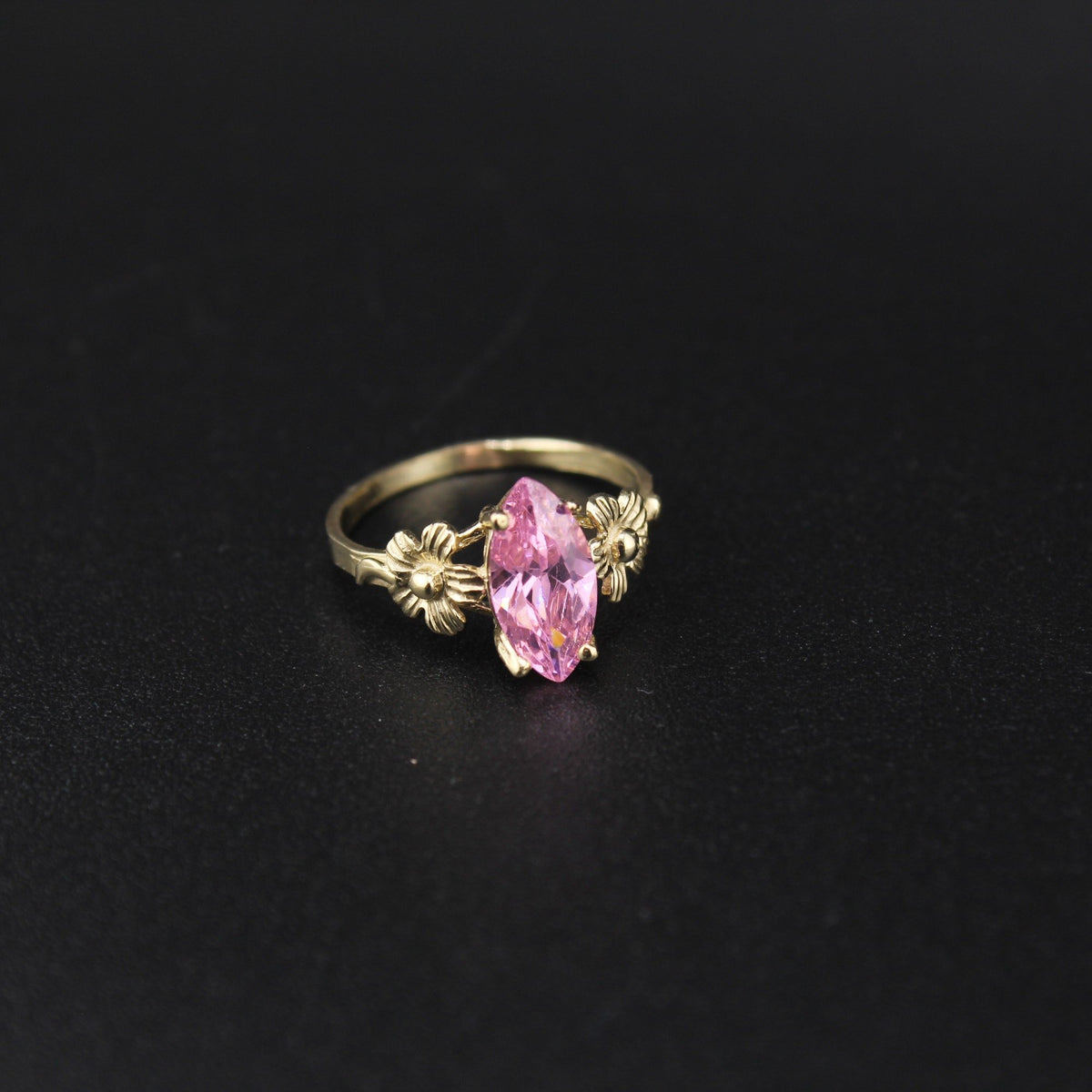 10K Marquise Pink Stone Ring