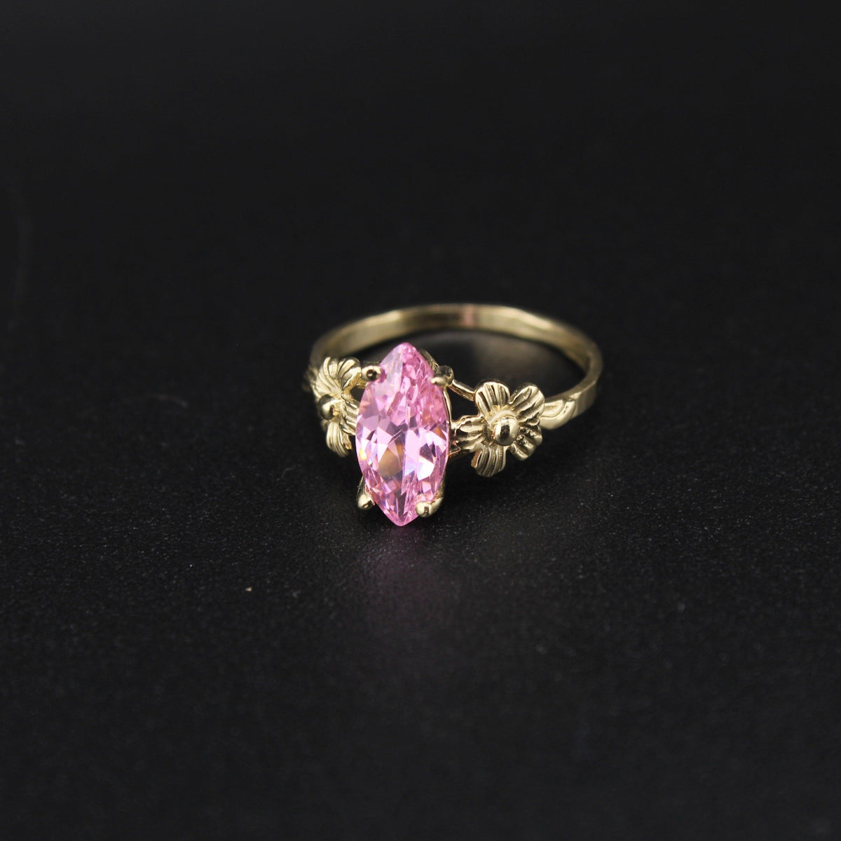 10K Marquise Pink Stone Ring