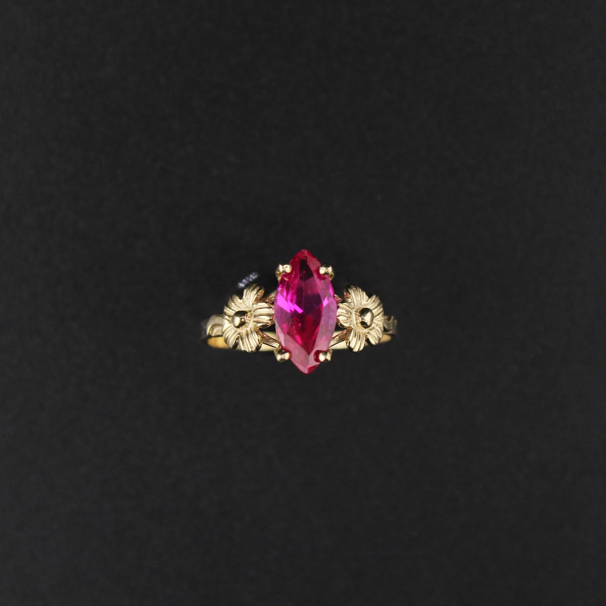 10K Marquise Dark Pink Ring