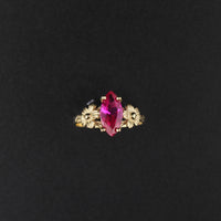 10K Marquise Dark Pink Ring