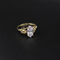 10K Marquise White Ring