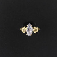 10K Marquise White Ring