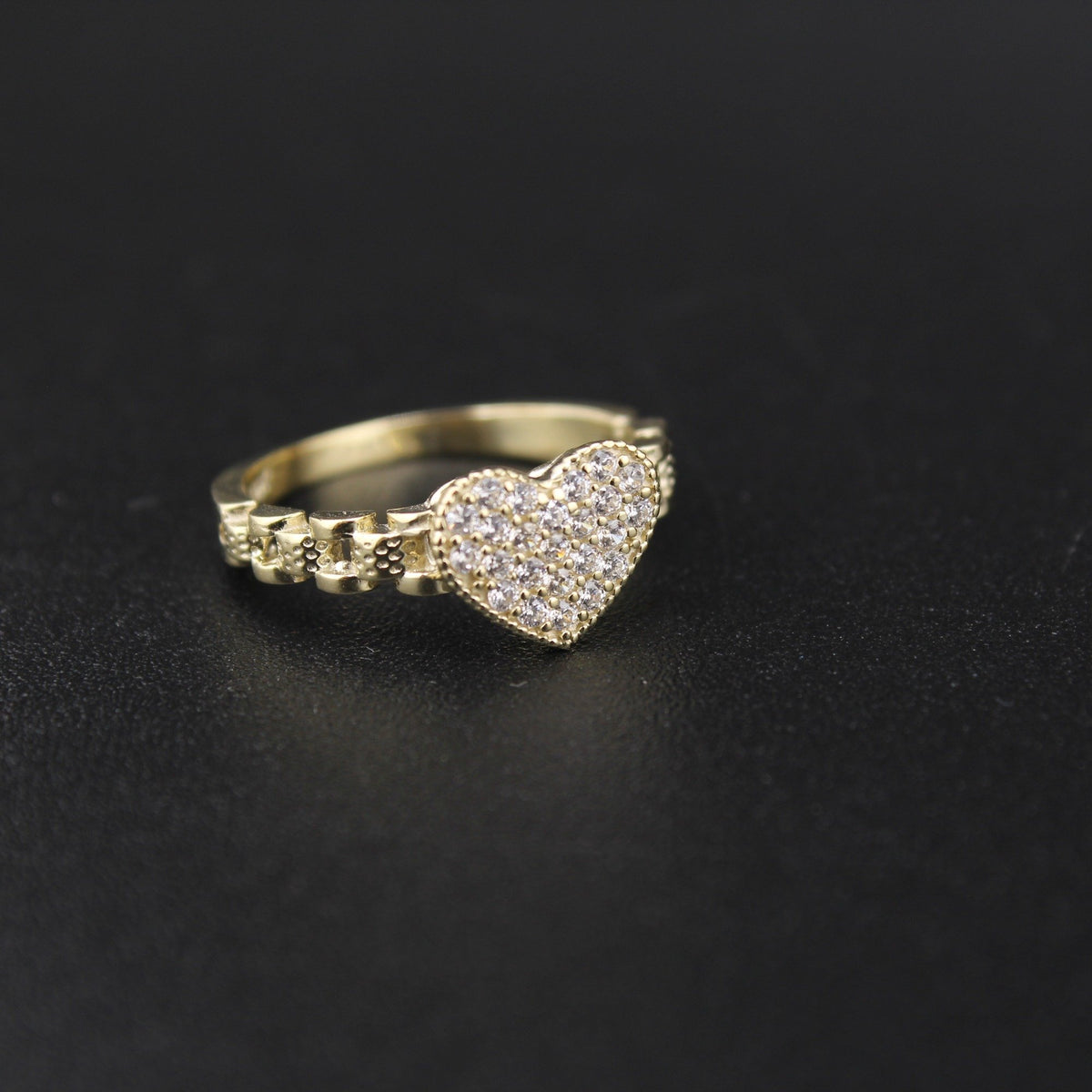 10K Heart Ring with Stones