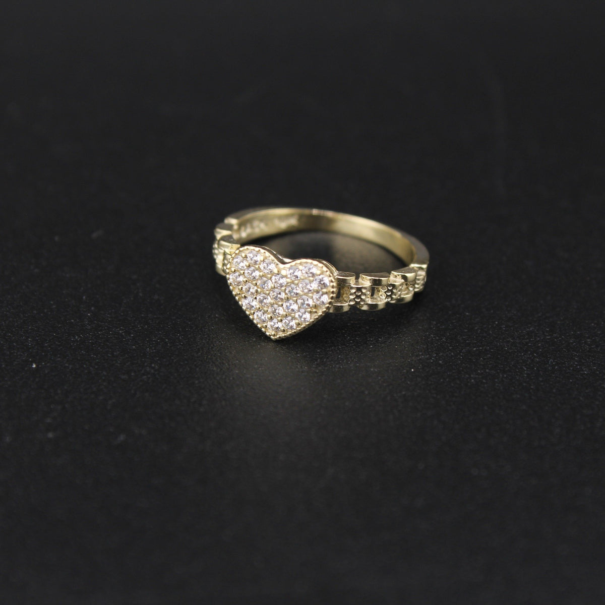 10K Heart Ring with Stones