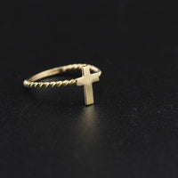 10K Gold Cross Ring