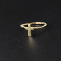 10K Gold Cross Ring