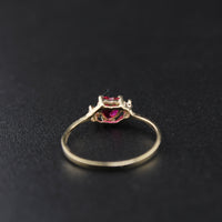 10K Red Heart Stone Ring