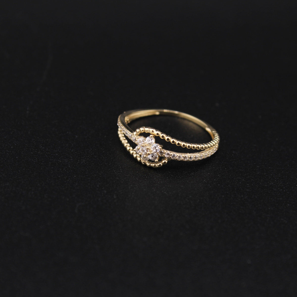 10K Real Gold  Dainty Flower Ring