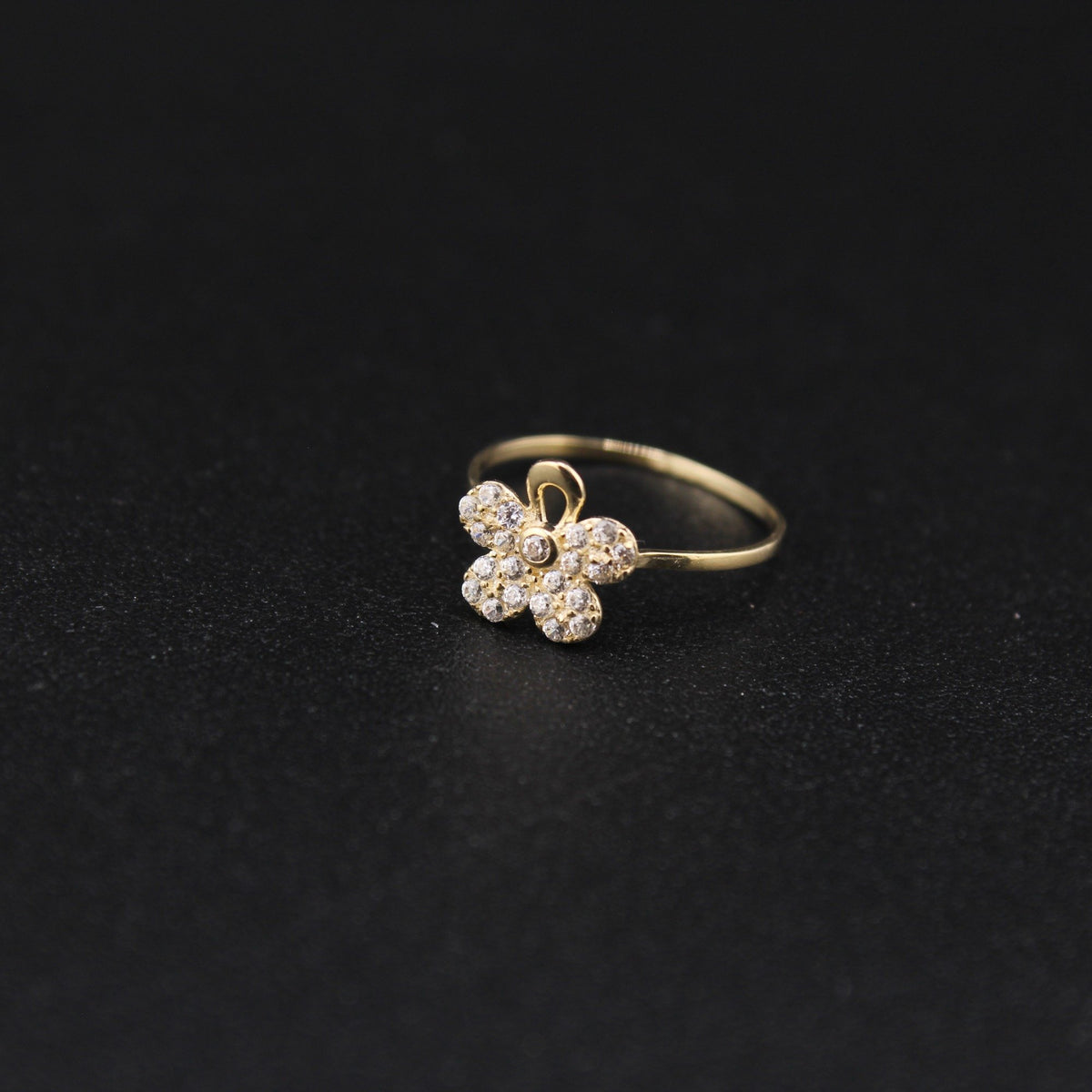 10K Gold  Flower Ring For Baby