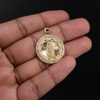 10K Virgin Mary Round Pendant