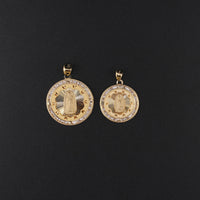 10K Virgin Mary Round Pendant