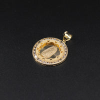 10K Virgin Mary Round Pendant