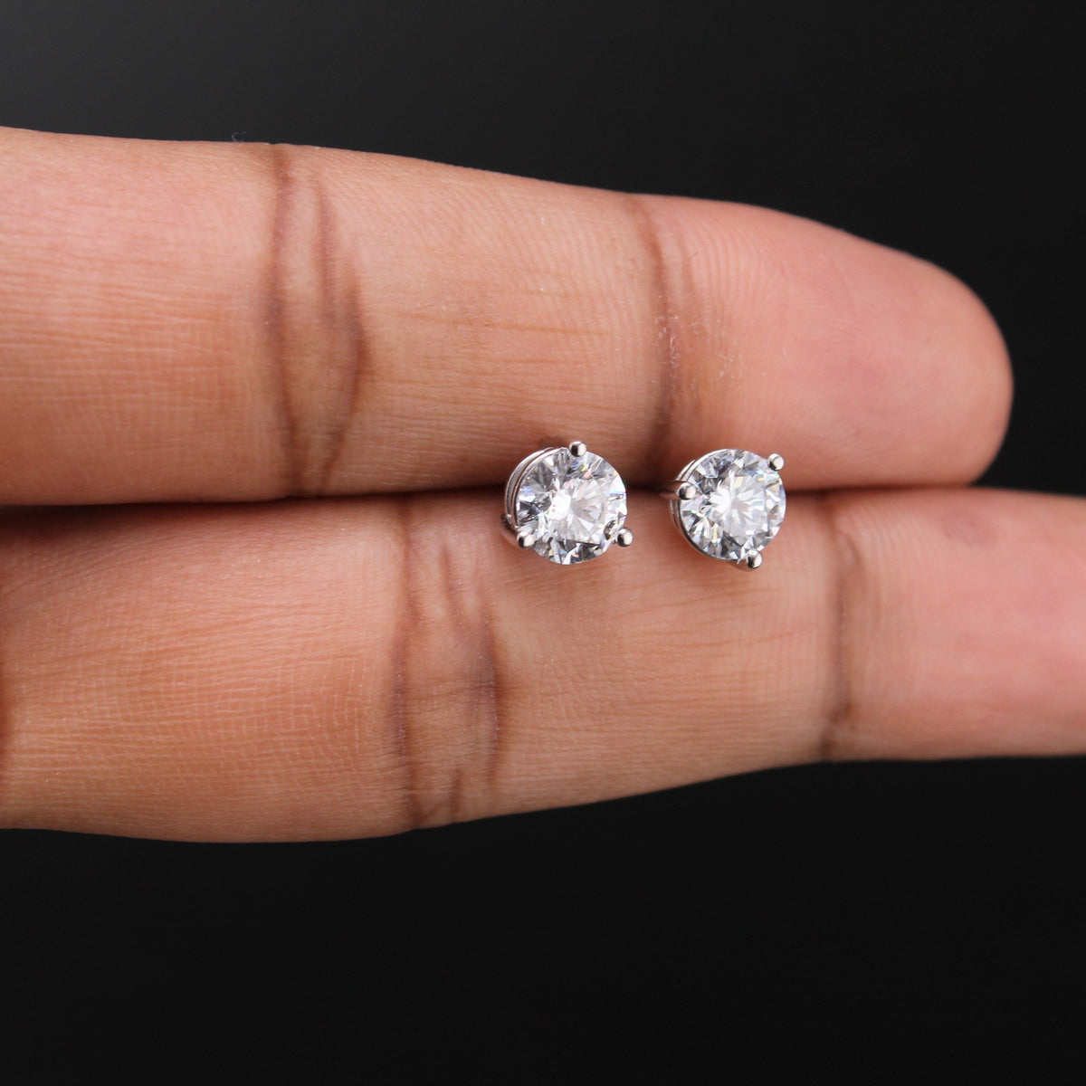 925 Sterling Silver Lab Diamond Studs