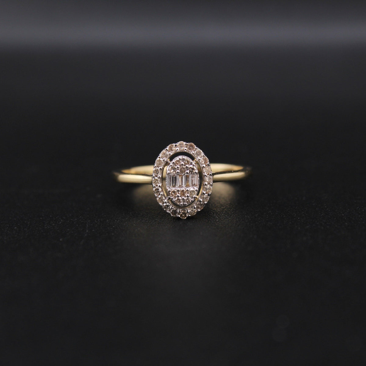 10KT Yellow Gold Ladies Diamond Round Ring