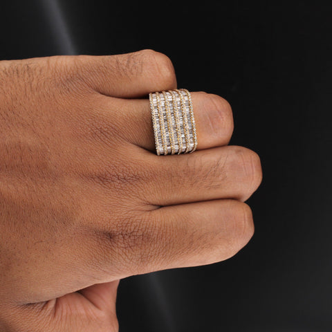 10K Yellow Gold Baguette Diamond Ring
