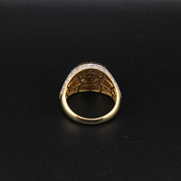10K Yellow Gold Diamond Round Mens Ring