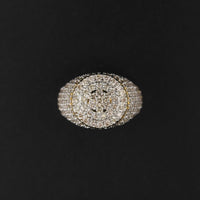 10K Yellow Gold Diamond Round Mens Ring